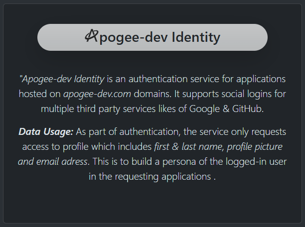 Apogee-dev IdP