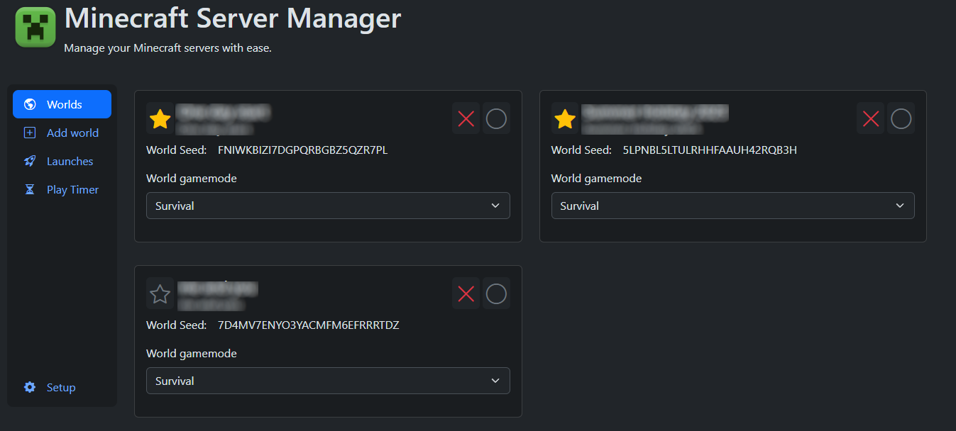 Mincraft Server Manager